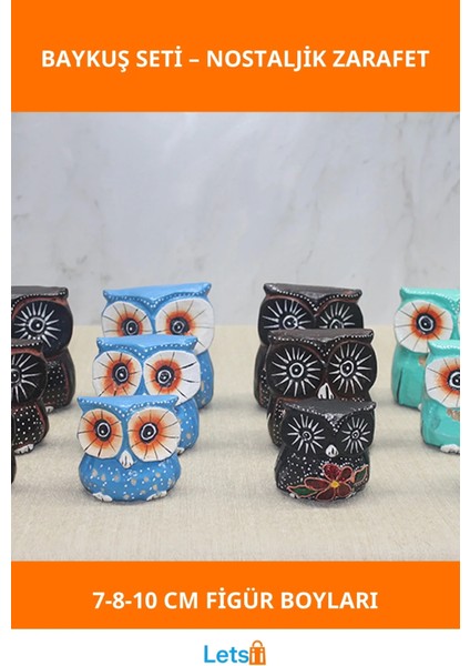 Doğal Ahşap 3'lü Baykuş Takımı Ev Dekorasyonu