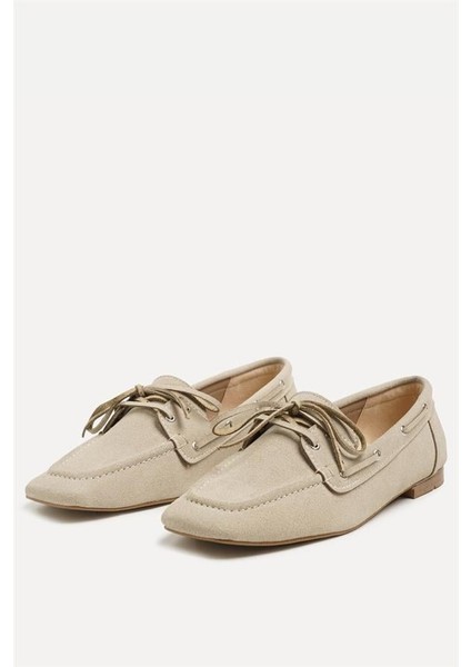 255009 Bağcıklı Makosen Bej Süet fiyatları