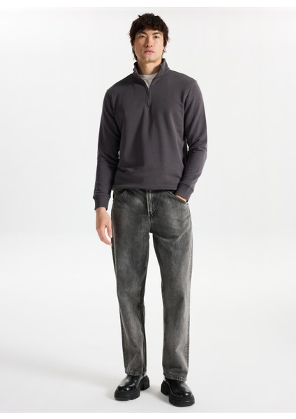 Fermuarlı Yaka Antrasit Erkek Sweatshırt M5WM-SWT1710 fiyatları