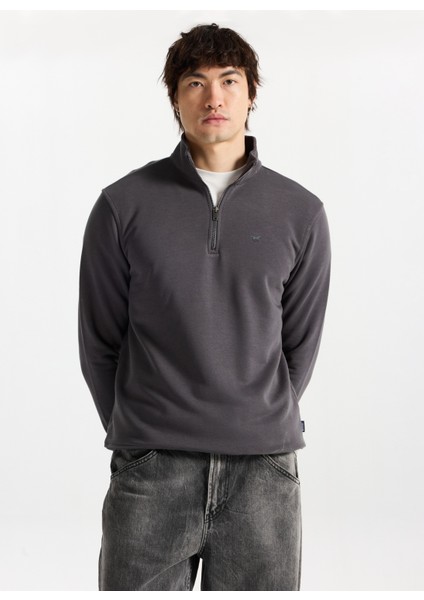 Fermuarlı Yaka Antrasit Erkek Sweatshırt M5WM-SWT1710 modelleri