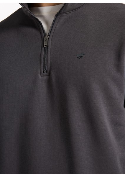 Fermuarlı Yaka Antrasit Erkek Sweatshırt M5WM-SWT1710 fırsatları