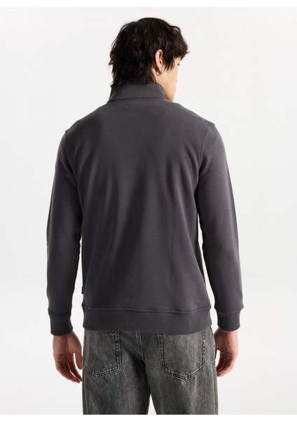 Fermuarlı Yaka Antrasit Erkek Sweatshırt M5WM-SWT1710 indirimleri