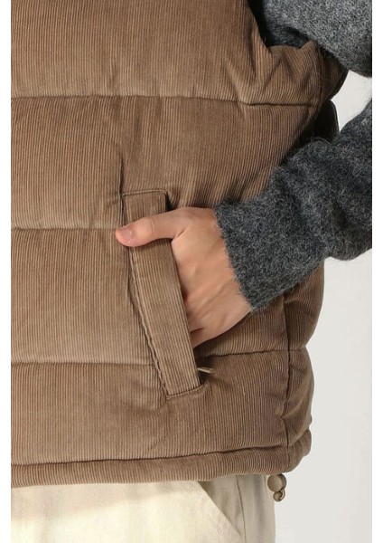 Erkek Regular Fit Yelek - Kahverengi