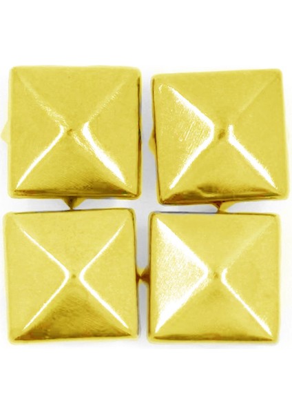 Süs Tırnaklı Altın Renk Çakma Kare Piramit 7 mm 20 Adet Metal Trok modelleri