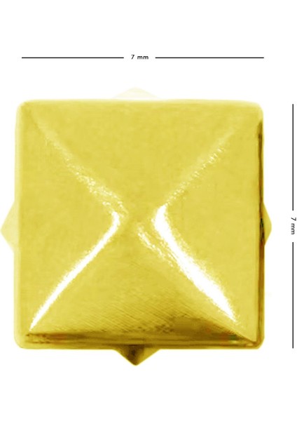 Süs Tırnaklı Altın Renk Çakma Kare Piramit 7 mm 20 Adet Metal Trok fırsatları