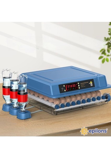 EPO-W64 Tam Otomatik Kuluçka Makinesi 64 Yumurta Kapasiteli Civciv Kaz Ördek Uyumlu + Yedek Motor ( Lisinya )