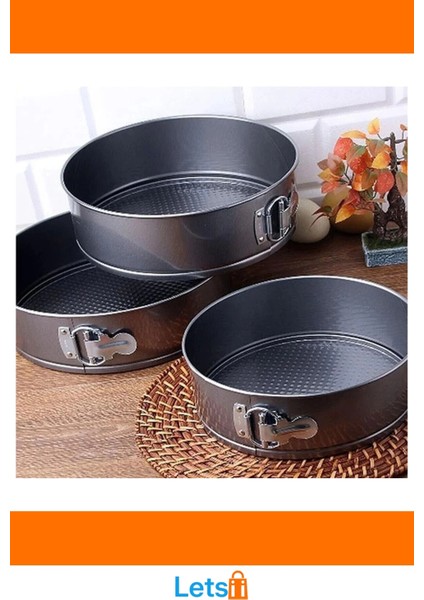 3'lü Kelepçeli Kek Kalıbı Dayanıklı Yanmaz Yapışmaz 24CM 26CM 28CM fırsatları