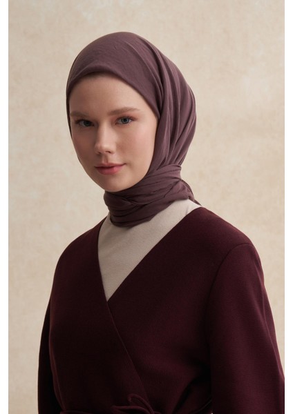 Organik Kırışık Eşarp Koyu Gül Kurusu