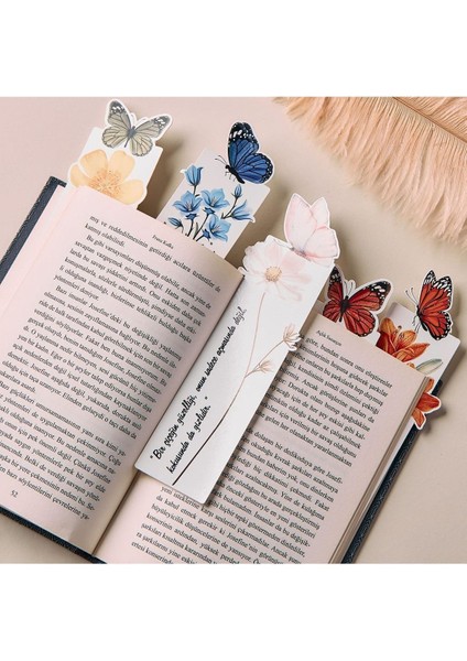 Renkli Kelebek Figürlü Mesajlı Kitap Ayracı