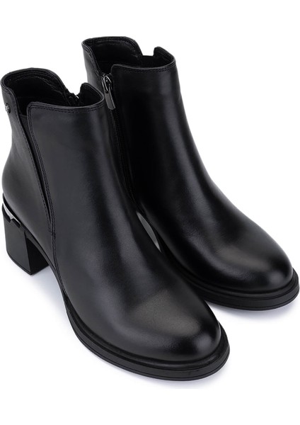 Kadın Hakiki Deri Siyah Deri Topuklu Bot 1164 25594 Bn Bot SK25-26 Sıyah Dr fiyatları