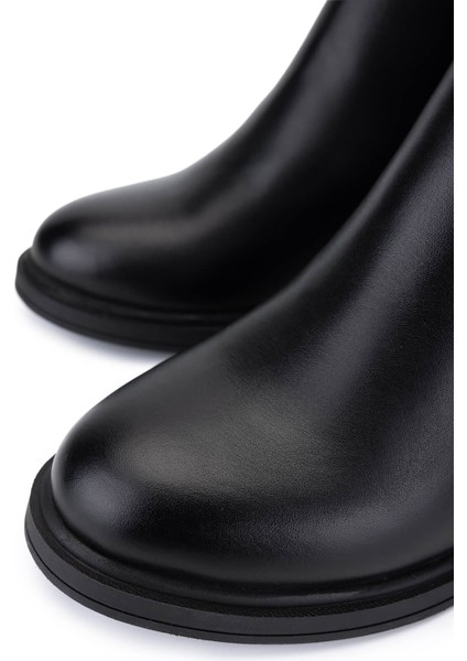 Kadın Hakiki Deri Siyah Deri Topuklu Bot 1164 25594 Bn Bot SK25-26 Sıyah Dr modelleri