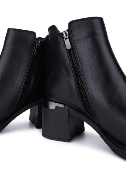 Kadın Hakiki Deri Siyah Deri Topuklu Bot 1164 25594 Bn Bot SK25-26 Sıyah Dr indirimleri