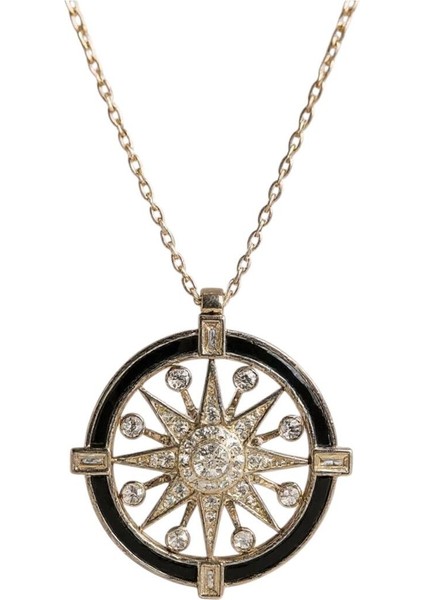 925 Ayar Gümüş Pusula Kadın Kolye