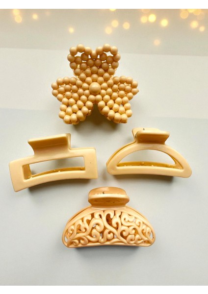 7 Adet Kıskaçlı Mandal Toka, Kadın Saç Tokası, 4'lü Toka Seti - 4 cm Uzunluk