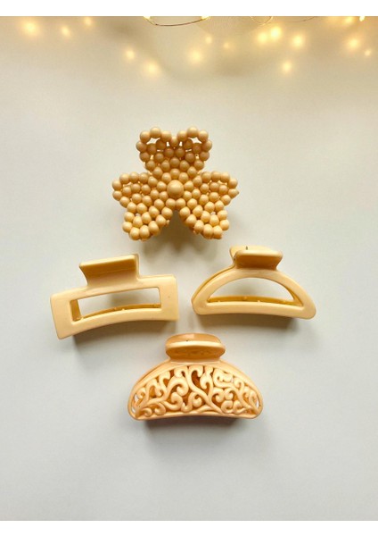 7 Adet Kıskaçlı Mandal Toka, Kadın Saç Tokası, 4'lü Toka Seti - 4 cm Uzunluk modelleri