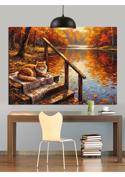 Sonbahar Merdivenleri Manzara Dekoratif Kanvas - Mdf Ahşap Tablo modelleri