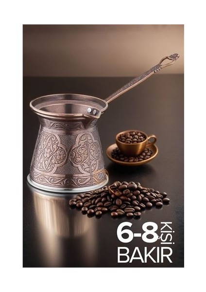 Engithalat 6-8 Kişilik Xl Bakır Cezve Indüksiyon Tabanlı