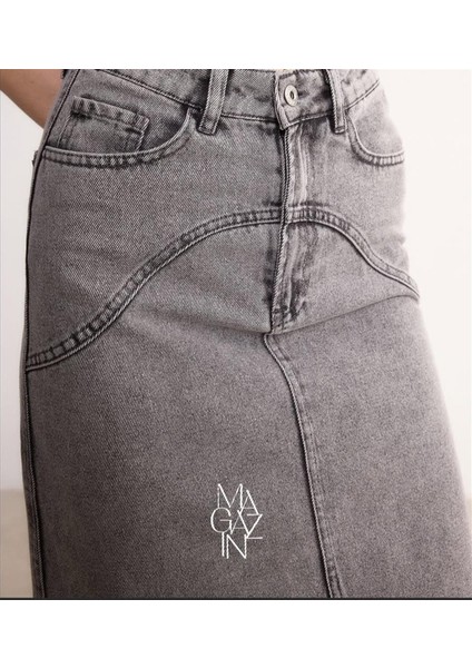 3320 Önü ve Arkası Çift Cepli Kot Etek fırsatları