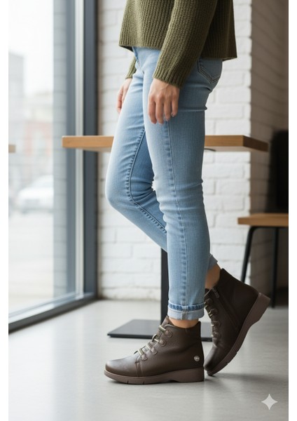 Mammimia Kadın Düz Taban Günlük Bağcıksız Ortopedik Hakiki Deri Bot M26/KB4535 modelleri