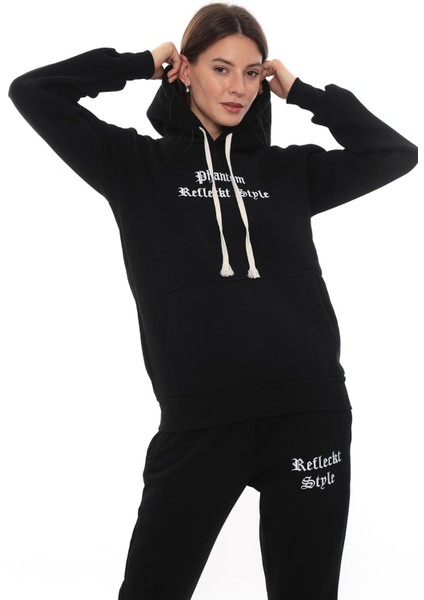 Kadın Kapüşonlu Kanguru Cep Şardonlu 3 Iplik Kışlık Içi Polarlı Günlük Eşofman Takım modelleri