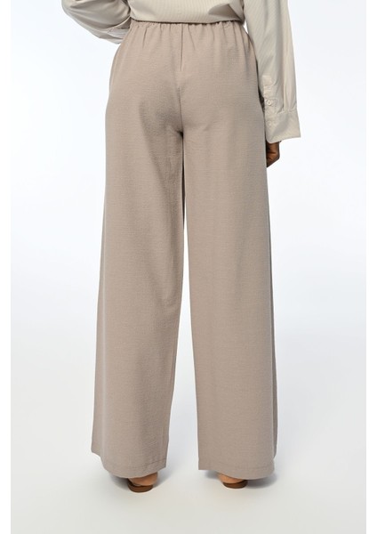 Kadın Rahat Kalıp Bol Paça Beli Lastikli Pantolon fiyatları