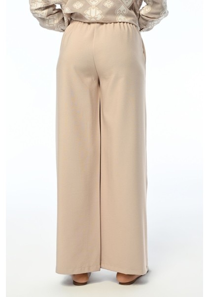 Kadın Rahat Kalıp Bol Paça Beli Lastikli Pantolon fiyatları