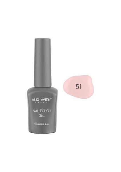Alıx Avıen Bebek Pembe Kalıcı Oje 51-Yoğun Renk Veren Jel Oje 12 Ml-Nail Uv Gel Polish 51 modelleri