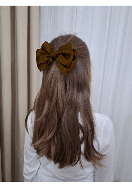 Kadın Saten Fiyonk Saç Tokası / Latte Ruhu – Timsah (Pens) Klipsli fiyatları