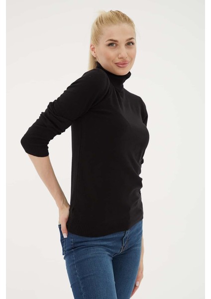 Esnek Baıkçı Yaka Kazak Siyah fiyatları