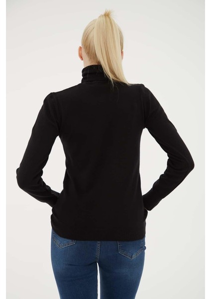 Esnek Baıkçı Yaka Kazak Siyah fırsatları