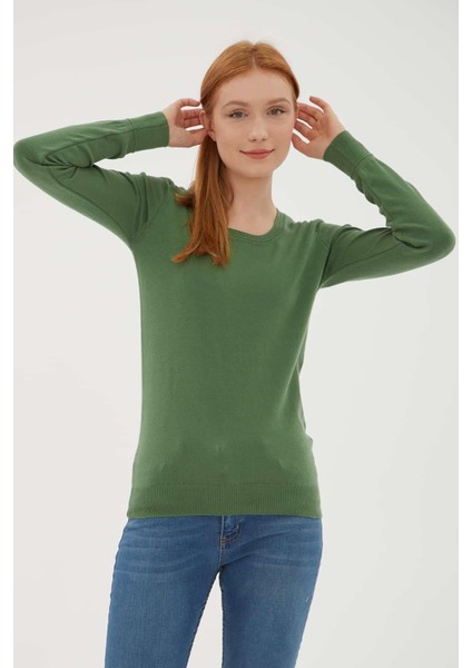 Esnek U Yaka Kazak Yeşil fiyatları