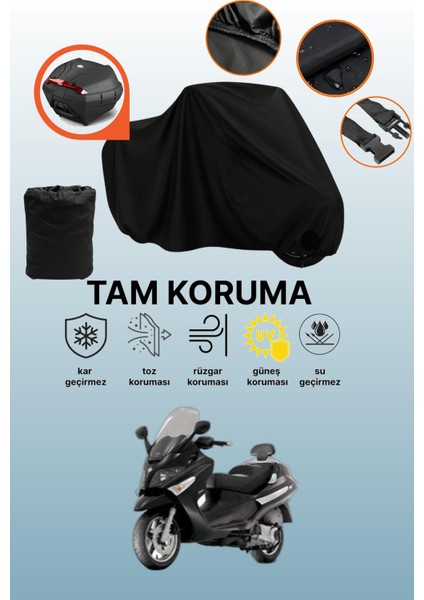Siyah Arka Çanta Uyumlu Revolt Rsx5 Uyumlu Motosiklet Brandası, Koruyucu Örtü