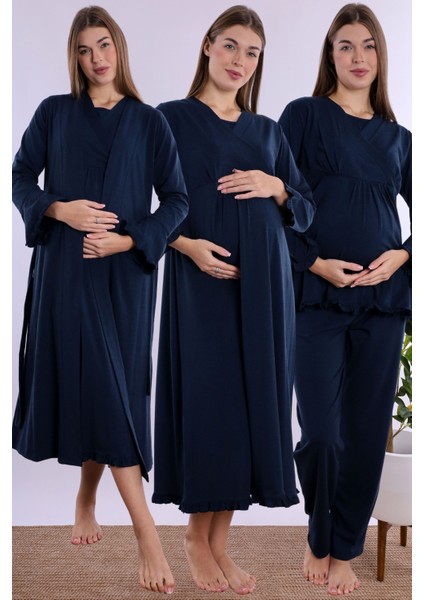 Lacivert Hamile Lohusa Set