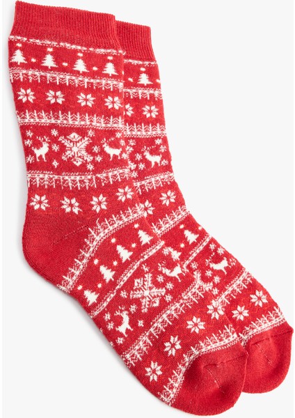 Pamuklu Soket Havlu Yılbaşı Temalı Çorap fiyatları
