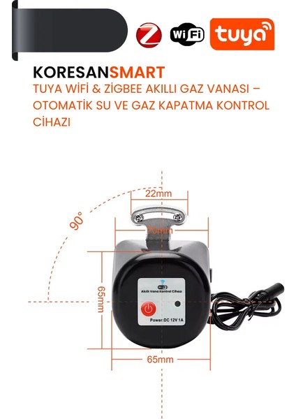 Tuya Akıllı Su Gaz Vanası – Zigbee