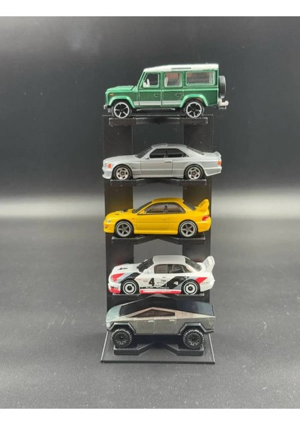 1/64 Ölçek Araç Sergileme Standı (5 Araçlık) - Siyah - Araçlar Dahil Değildir!