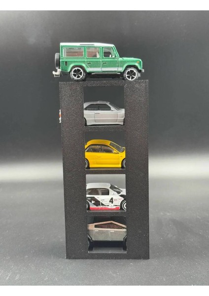 1/64 Ölçek Araç Sergileme Standı (5 Araçlık) - Siyah - Araçlar Dahil Değildir!