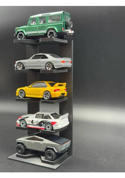 1/64 Ölçek Araç Sergileme Standı (5 Araçlık) - Siyah - Araçlar Dahil Değildir!