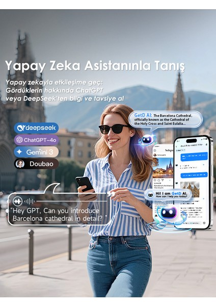 GG13C2 Getd Akıllı Gözlük – Çeviri, Müzik ve Arama Özellikli Bluetooth Gözlük modelleri