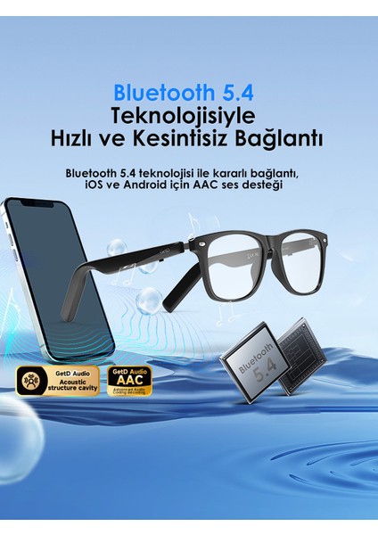 GG13C2 Getd Akıllı Gözlük – Çeviri, Müzik ve Arama Özellikli Bluetooth Gözlük indirimleri