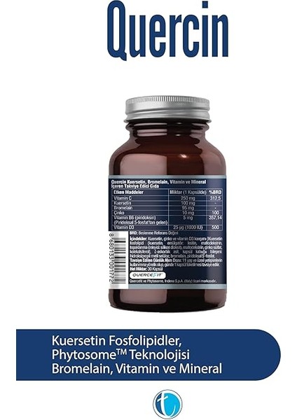 Ilaç Quertecin Fitozomal Kuersetin Bromelain 60 Kapsül modelleri