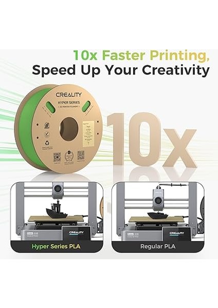 Resmi 3D Yazıcı Filamenti, Hyper Pla Filament, Creality Yüksek Hızlı Baskı Için, Uzun Ömürlü ve Dayanıklı, Düz, Taşma Performansı, Ölçü Hassasiyeti +/- 0,03 Mm, 1 Kg/makara,yeşil modelleri