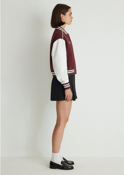 M Logo Patchli Bordo Bomber Ceket 1110636-70434