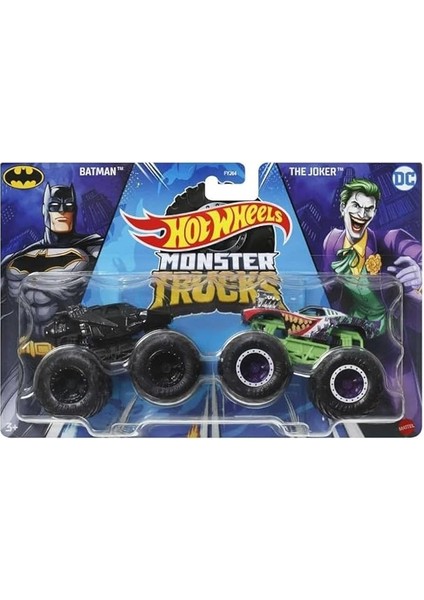 Wheels Monster Trucks 1:64 Güçlü Ikili Arabalar Batman & The Joker FYJ64-HWN55