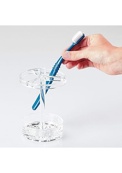 Idesign-Idesign Diş Farı Tutucu, Plastikten Yapılmış Büyük Diş Suyu Tutucu, 3 Diş Fırçası ve Elektrikli Diş Yuvaları Için Diş Fırçası Tutucu, Şeffaf fiyatları