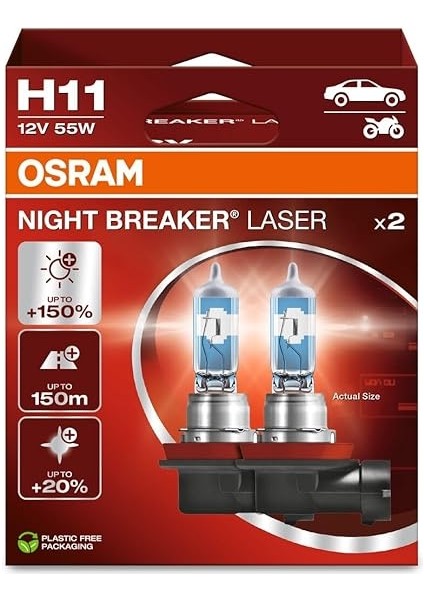 H11%150 Fazla Işık Night Breaker Laser 12V fiyatları