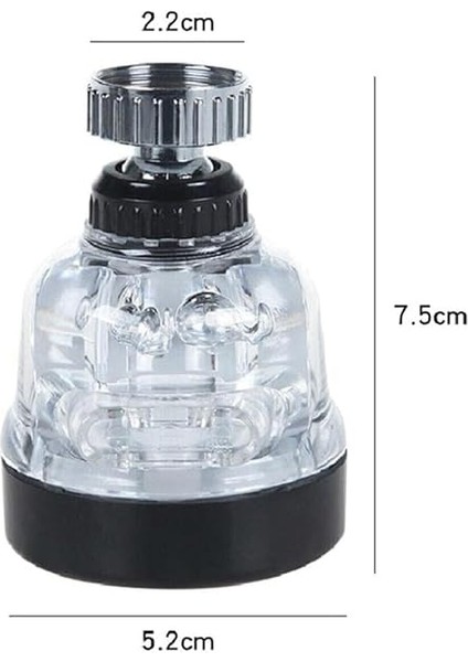 Su Tasasrruflu 3 Fonksiyonlu Mutfak Musluk Başlığı 360 Derece Oynar Başlıklı Şeffaf Görünümlü fırsatları