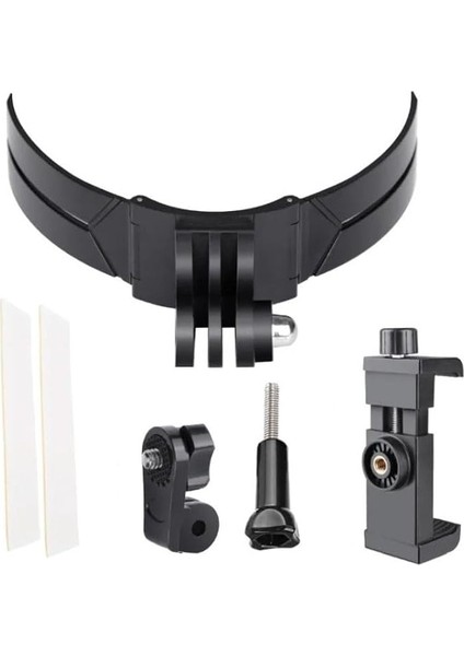 Motosiklet Kask Çene Yapıştırıcılı Telefon ve Aksiyon Kamera Tutucu Full Aparat
