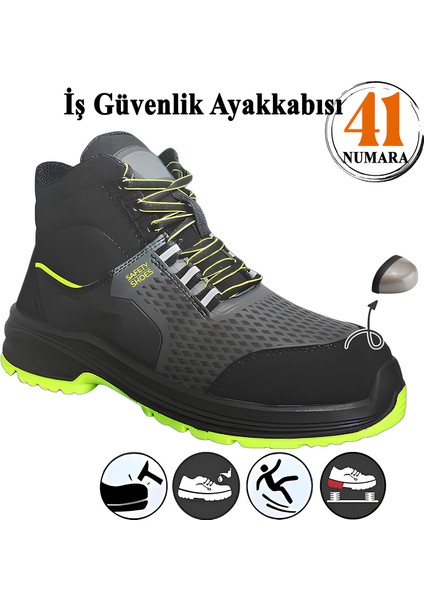 İş Ayakkabısı 41 Numara Süet Delikli Nefes Alan Çelik Burunlu İnşaatçı Tekstil Güvenlik Ayakkabı Bot