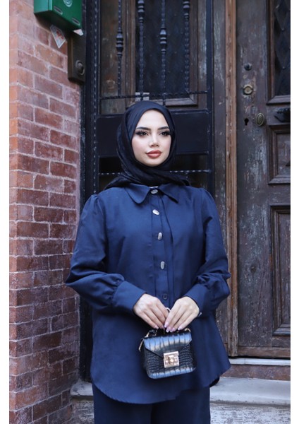 Sedef Düğmeli Süet Takım modelleri